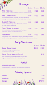 Services Lavish Thai Massage Spa Las Vegas